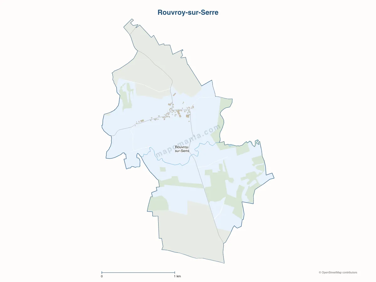 Carte de Rouvroy-sur-Serre à personnaliser