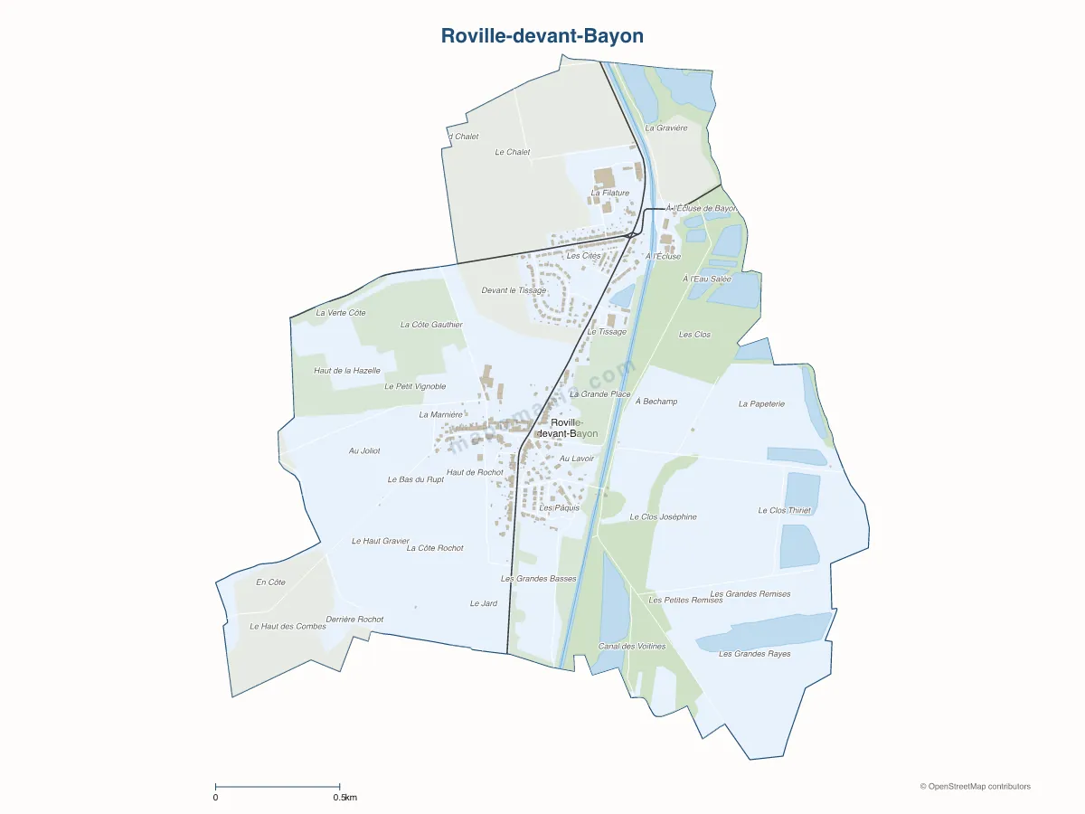 Carte de Roville-devant-Bayon à personnaliser