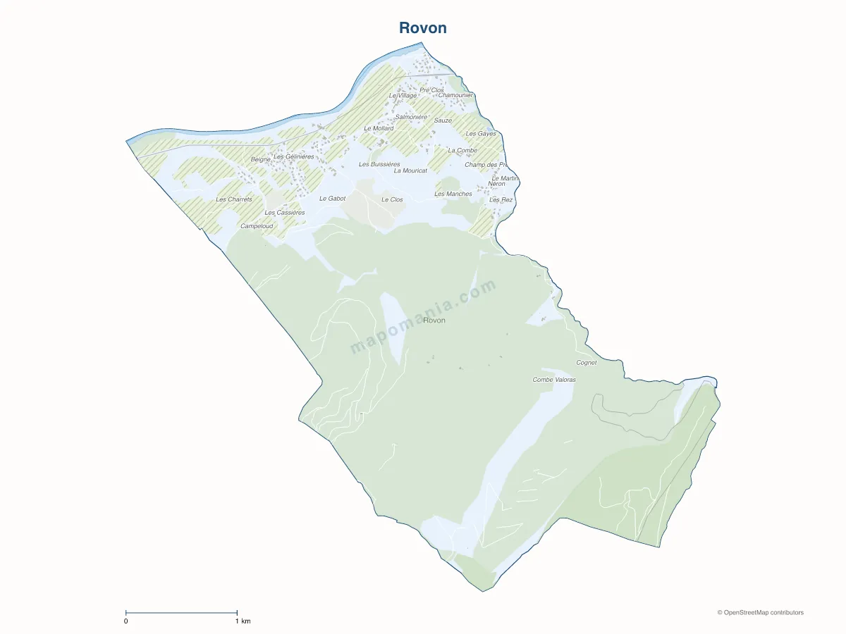 Carte de Rovon à personnaliser