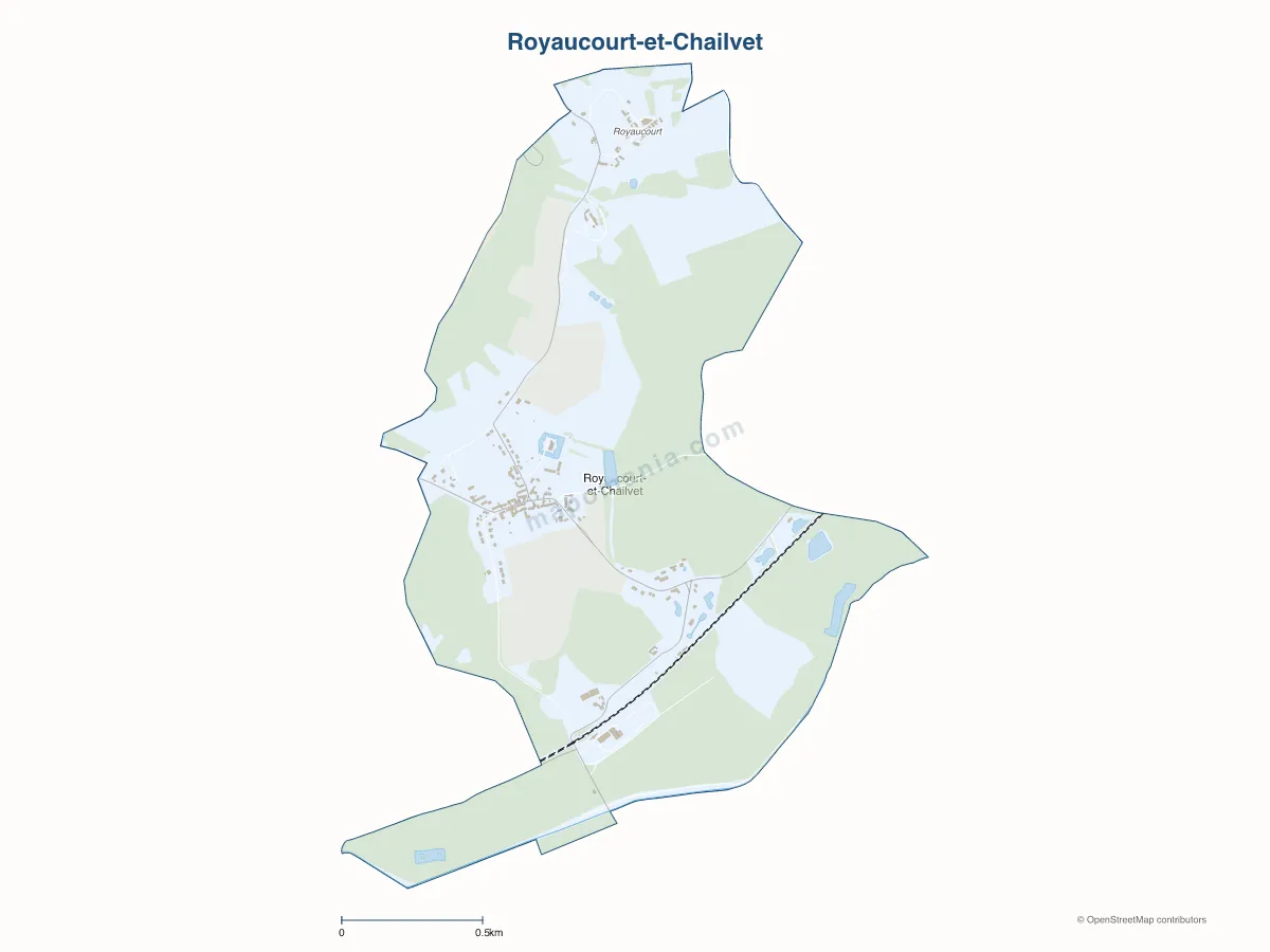 Carte de Royaucourt-et-Chailvet à personnaliser