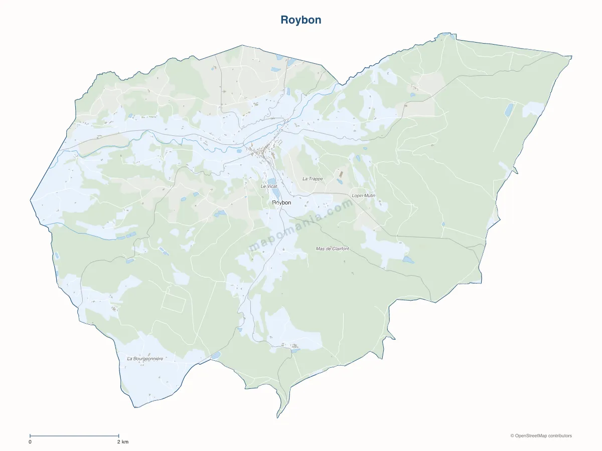 Carte de Roybon à personnaliser