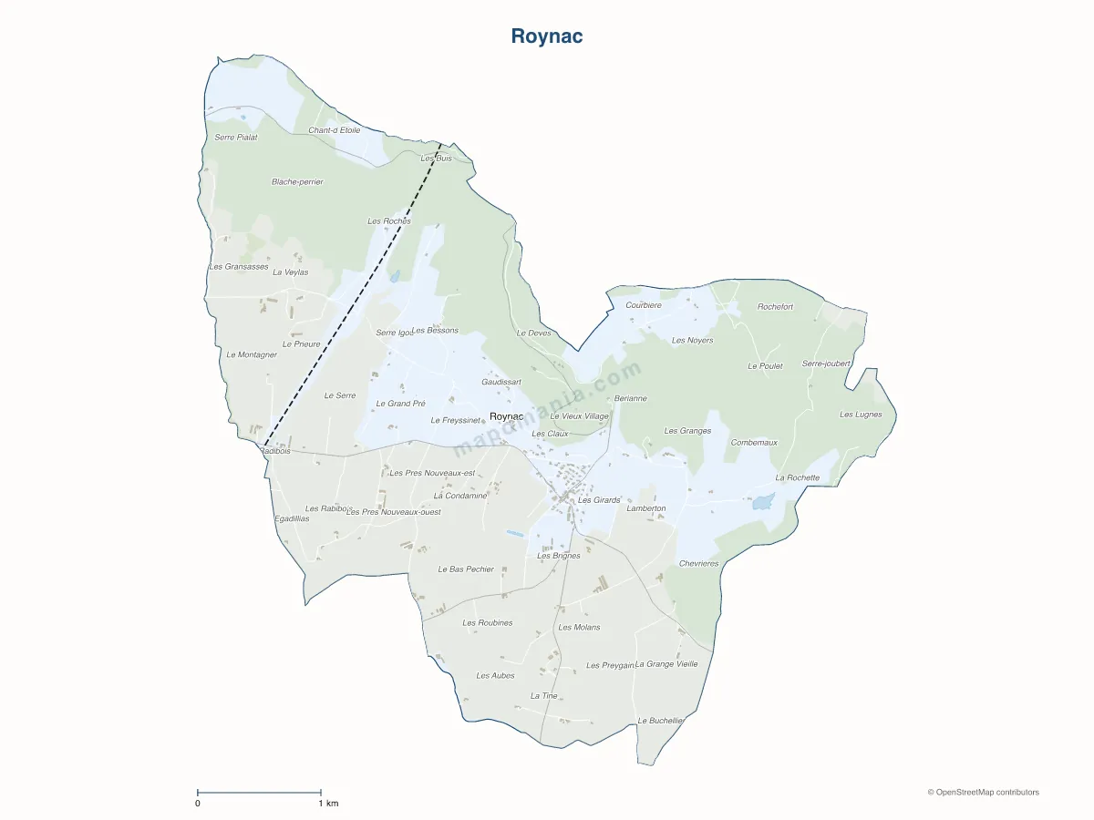 Carte de Roynac à personnaliser