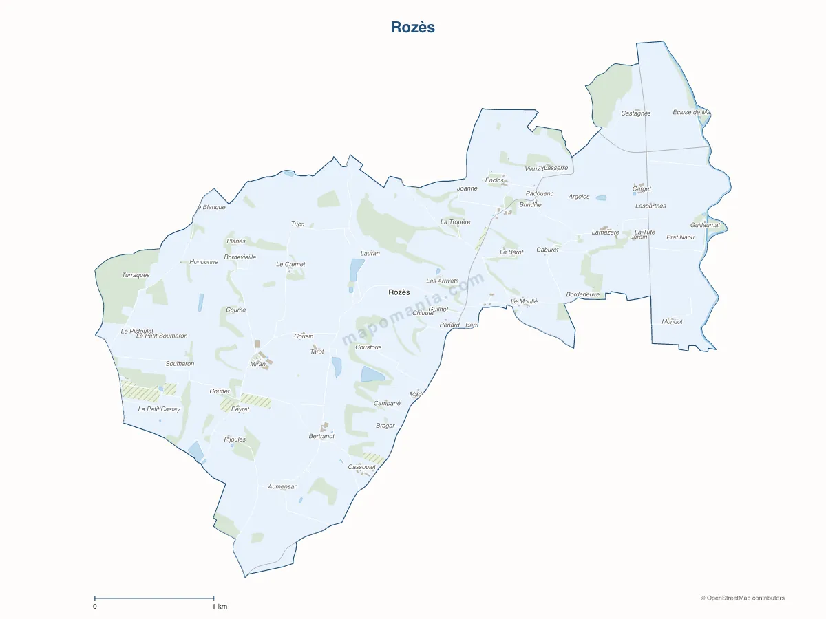Carte de Rozès à personnaliser