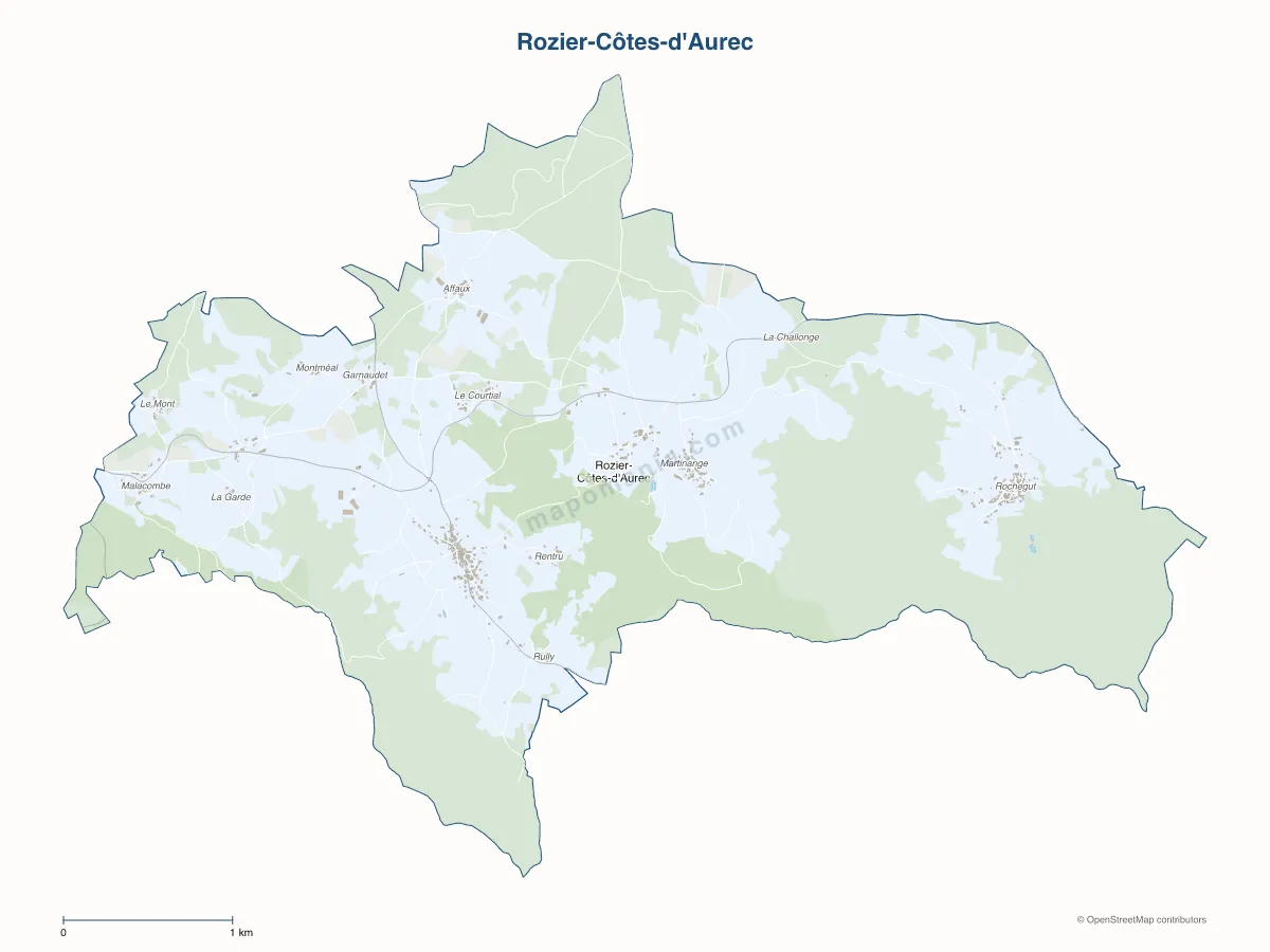 Carte de Rozier-Côtes-d'Aurec à personnaliser