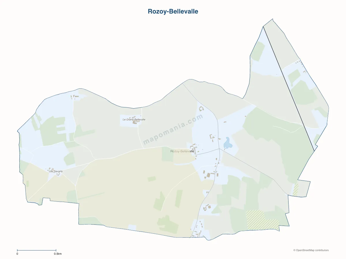 Carte de Rozoy-Bellevalle à personnaliser