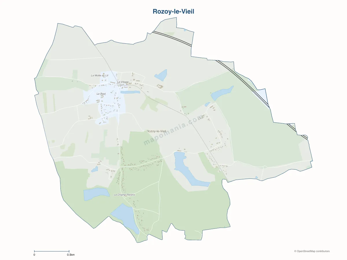 Carte de Rozoy-le-Vieil à personnaliser