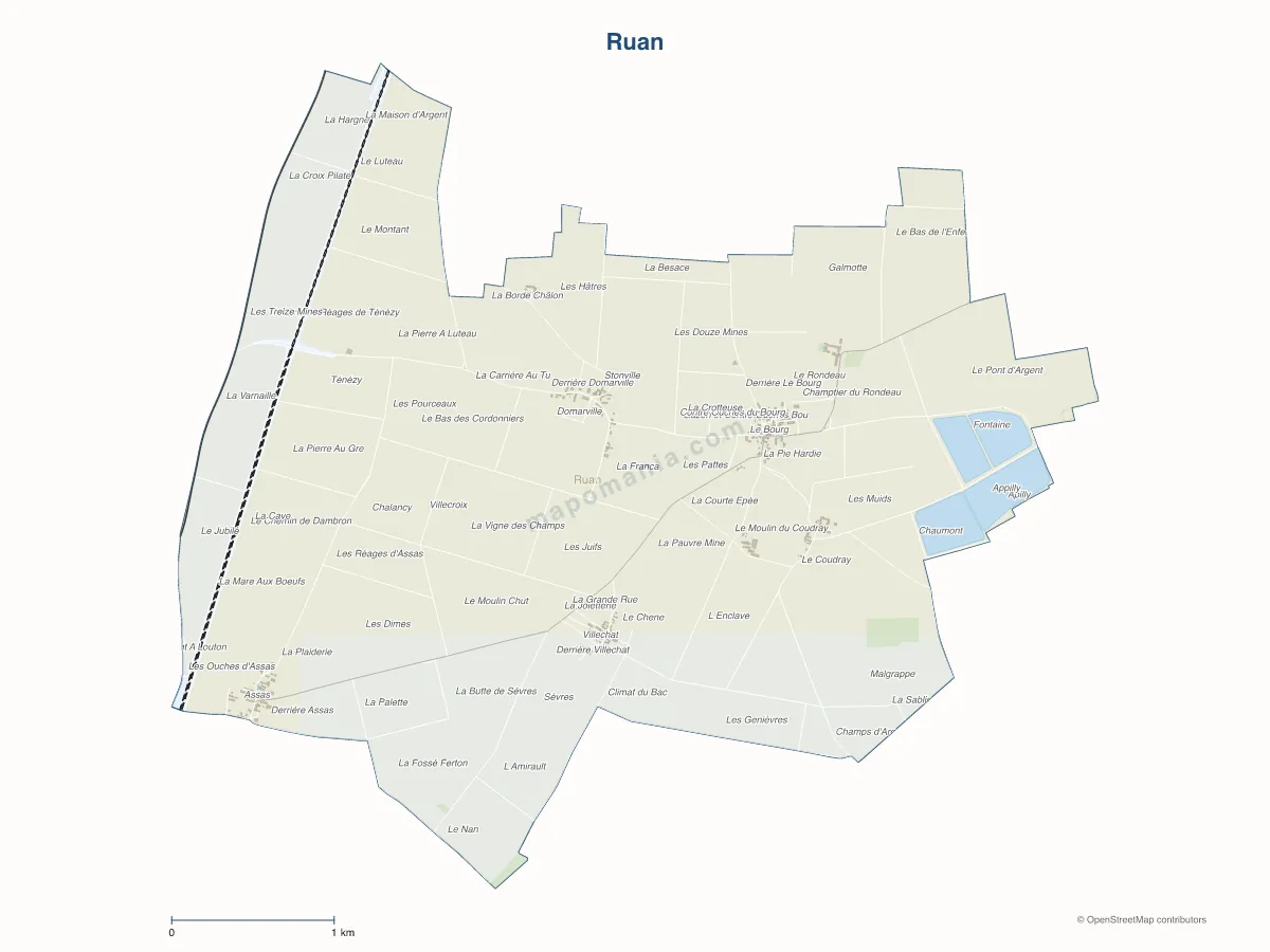 Carte de Ruan à personnaliser
