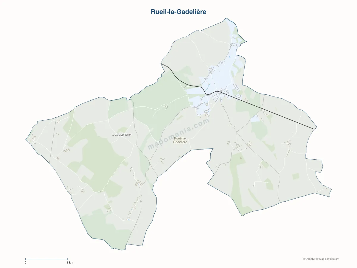 Carte de Rueil-la-Gadelière à personnaliser