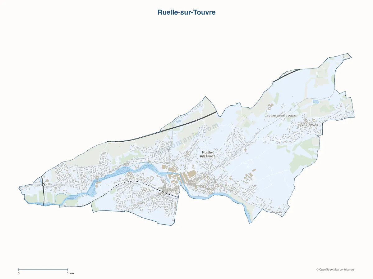 Carte de Ruelle-sur-Touvre à personnaliser