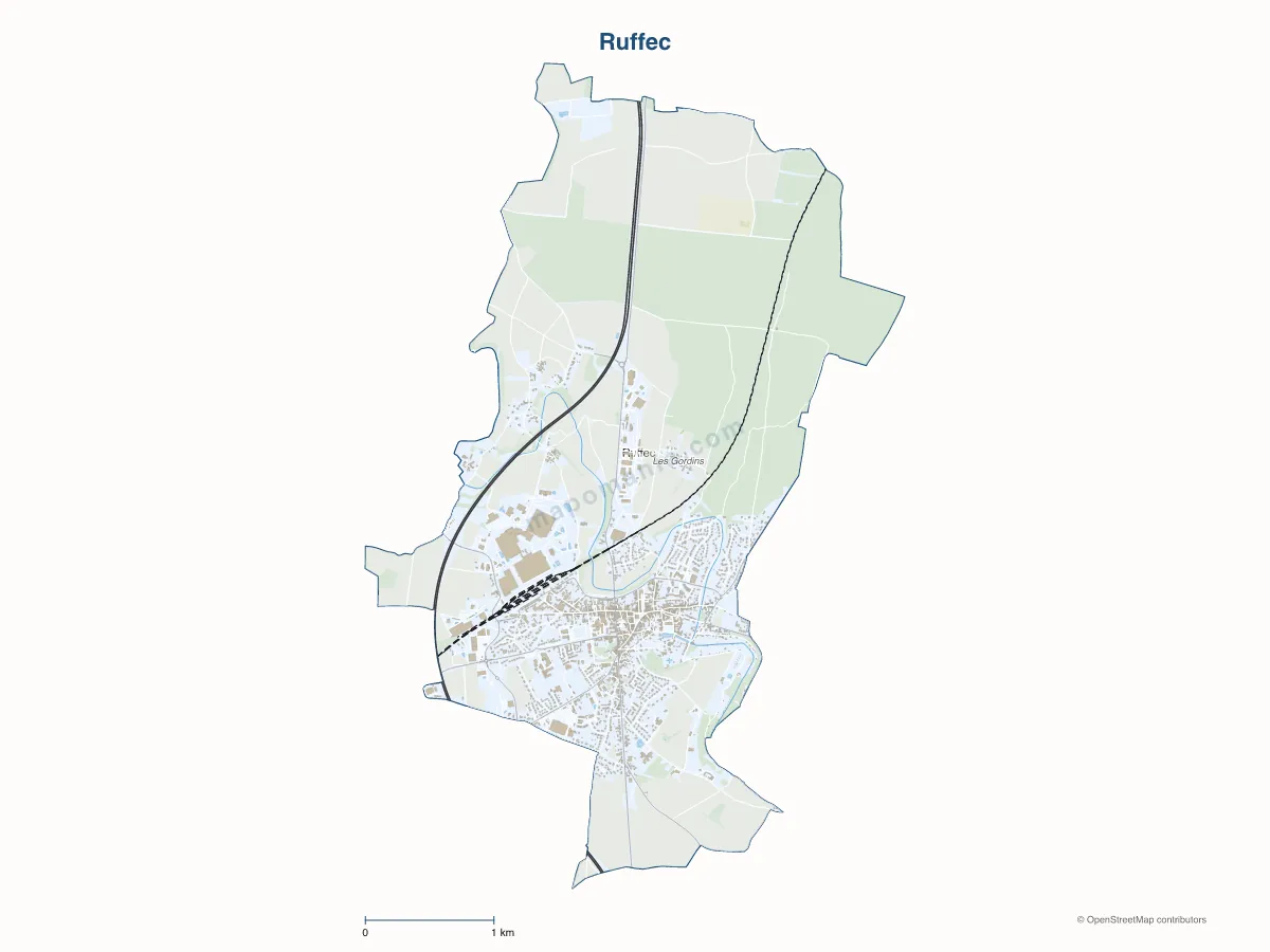 Carte de Ruffec à personnaliser