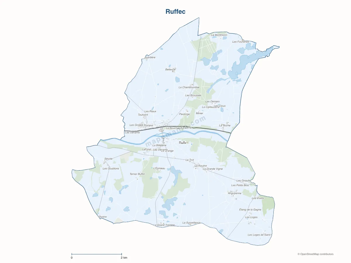 Carte de Ruffec à personnaliser