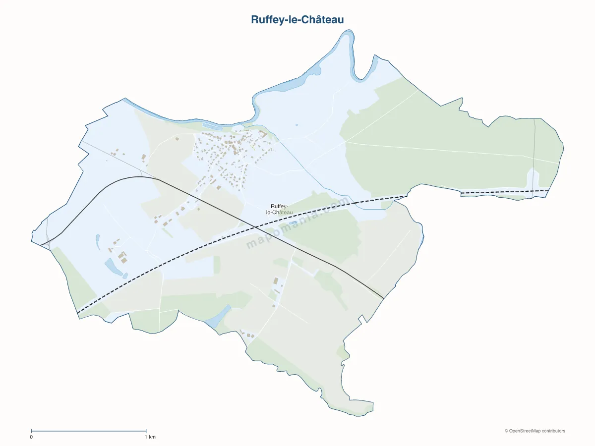 Carte de Ruffey-le-Château à personnaliser