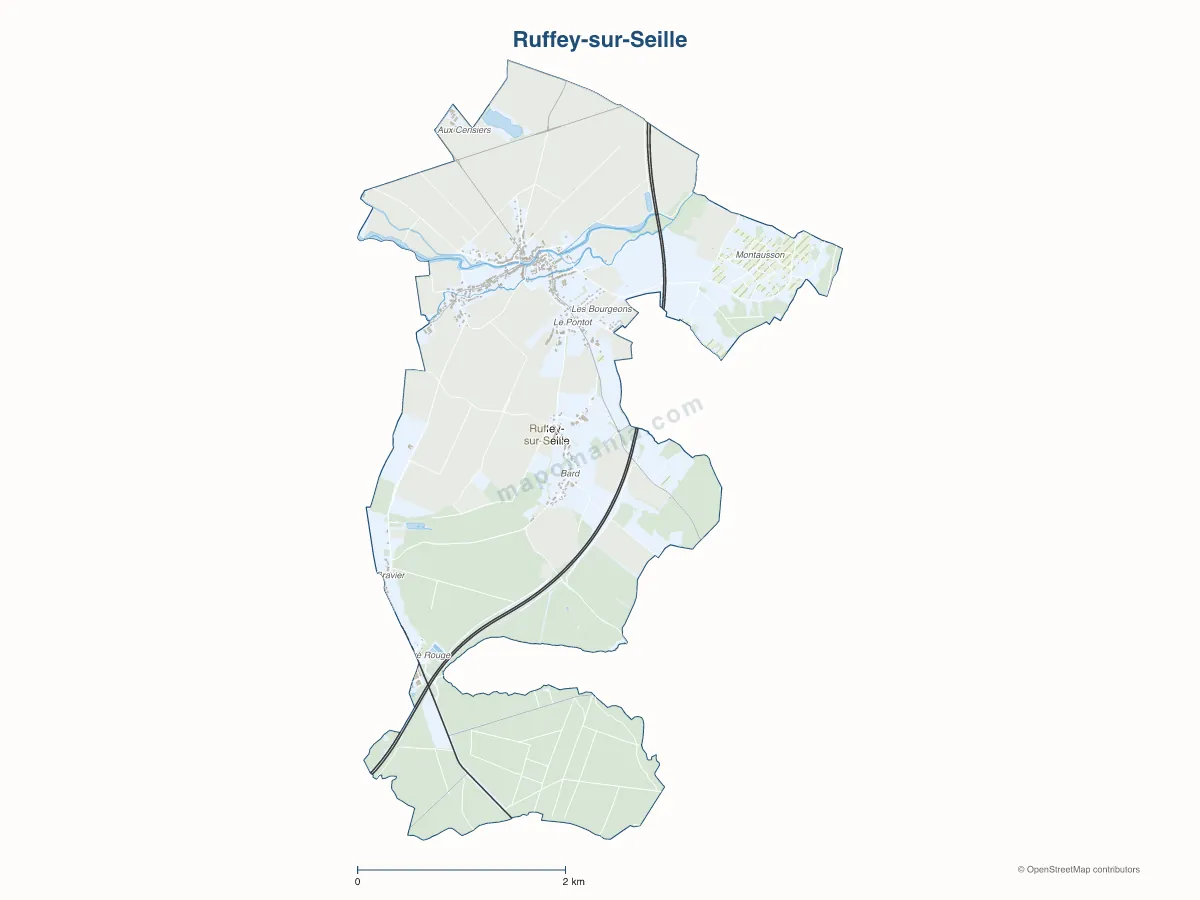 Carte de Ruffey-sur-Seille à personnaliser
