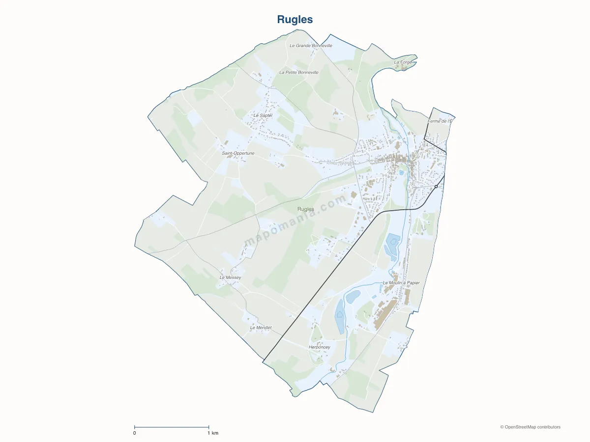 Carte de Rugles à personnaliser