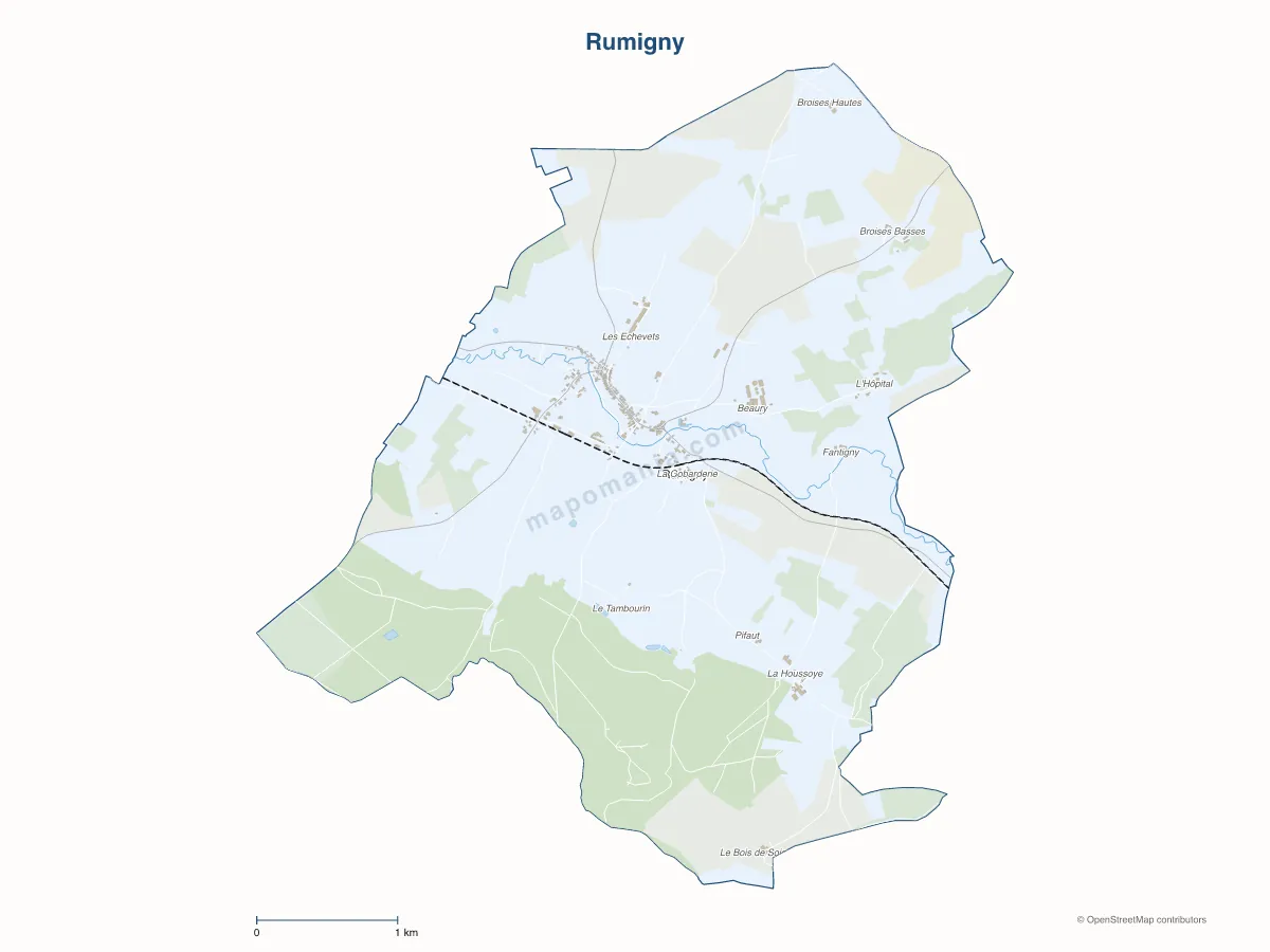Carte de Rumigny à personnaliser