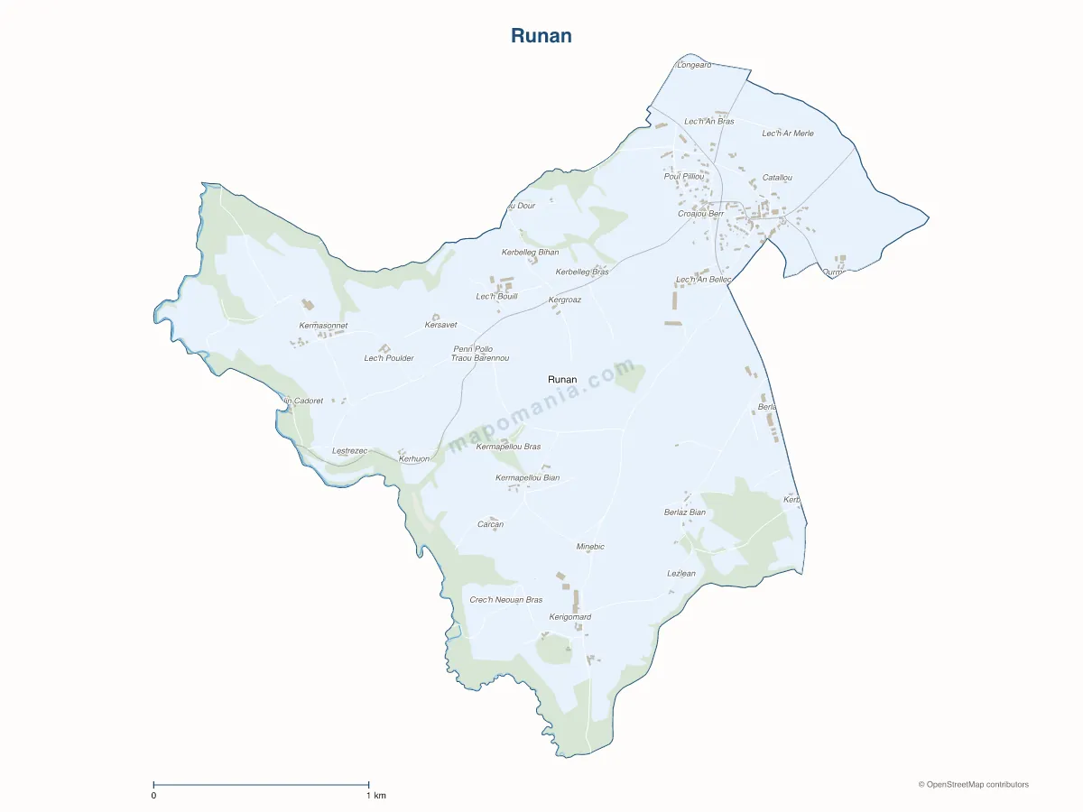 Carte de Runan à personnaliser
