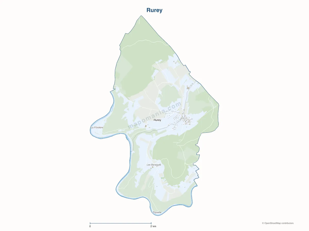 Carte de Rurey à personnaliser