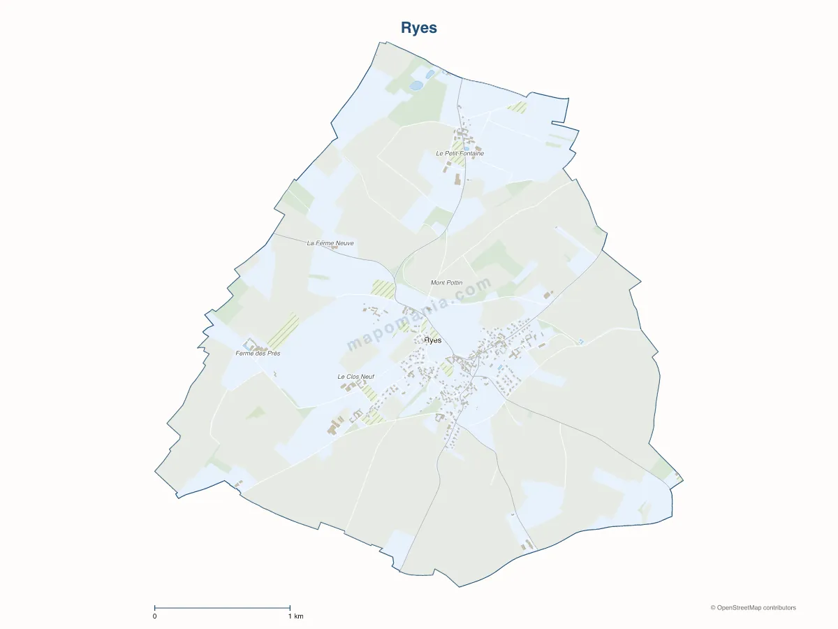 Carte de Ryes à personnaliser