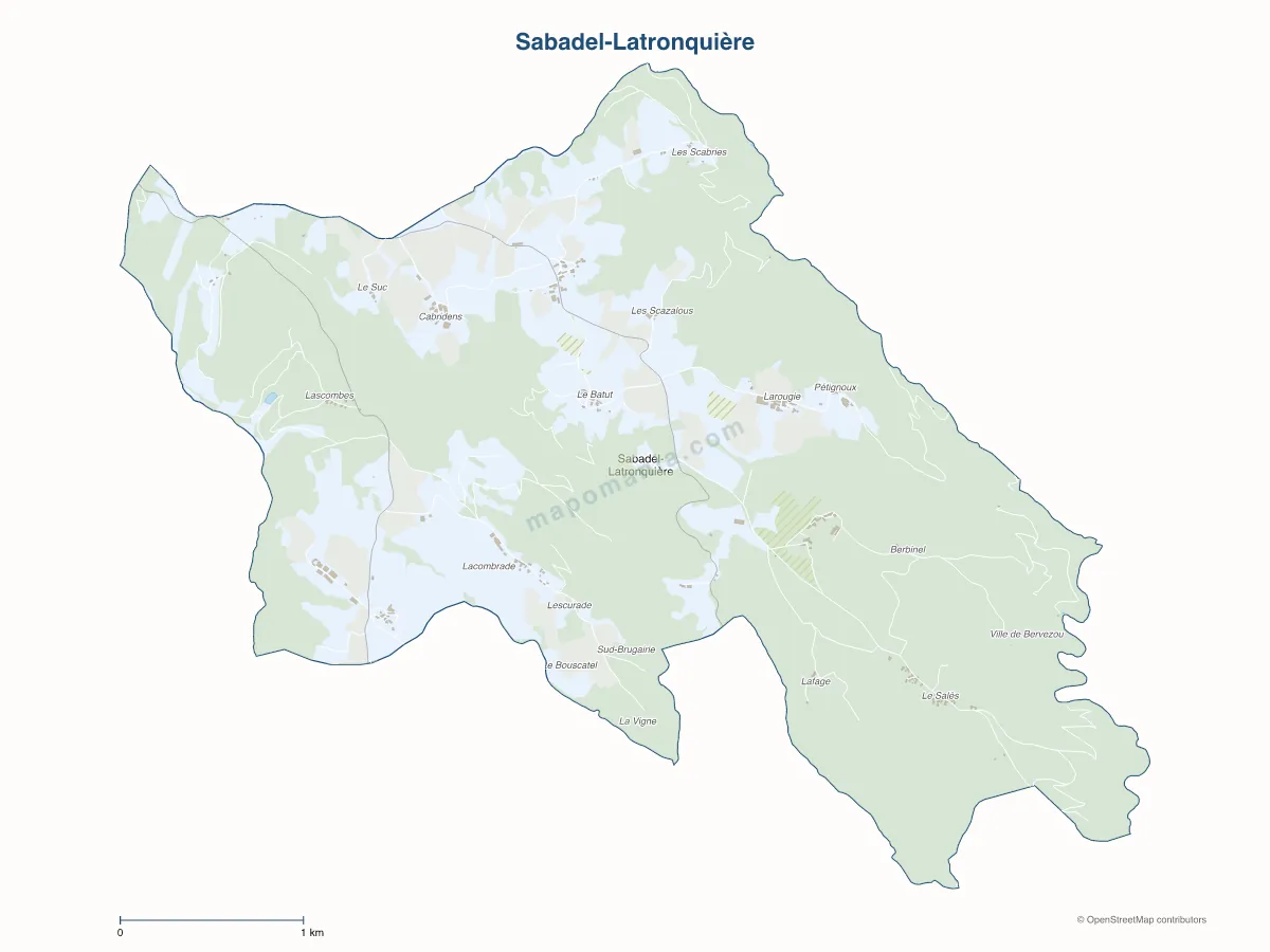 Carte de Sabadel-Latronquière à personnaliser