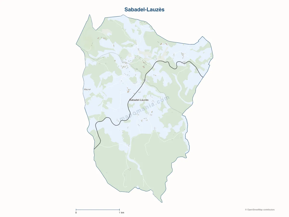 Carte de Sabadel-Lauzès à personnaliser