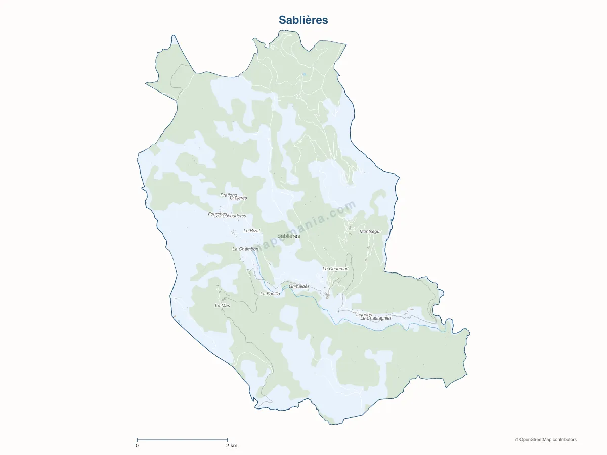 Carte de Sablières à personnaliser