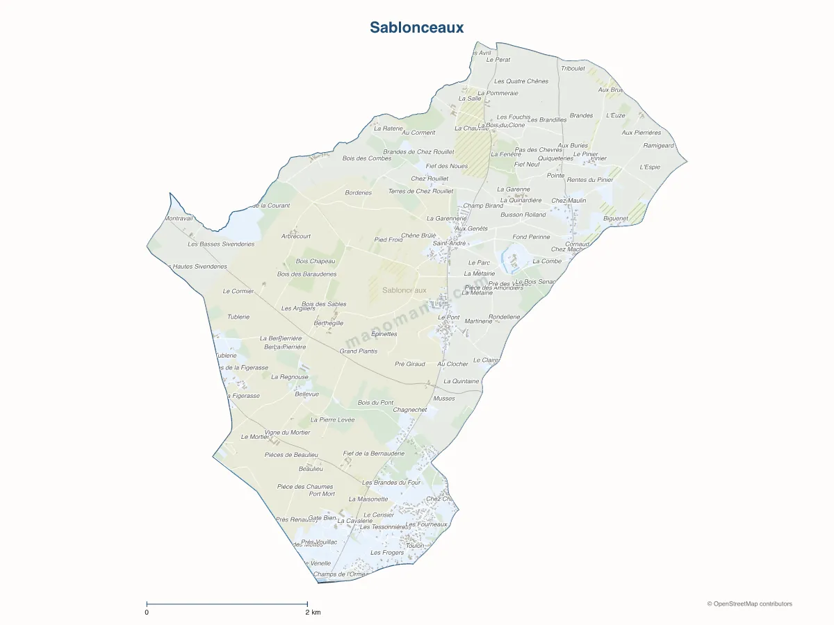 Carte de Sablonceaux à personnaliser