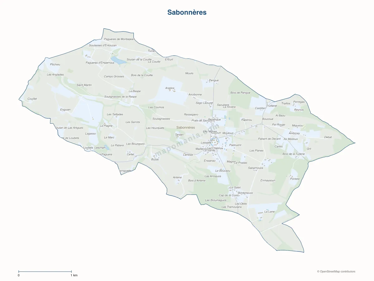 Carte de Sabonnères à personnaliser