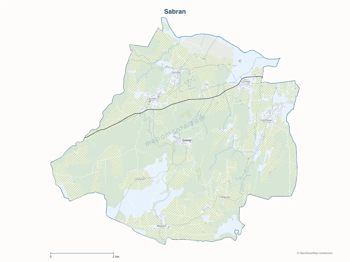 Carte de Sabran à personnaliser