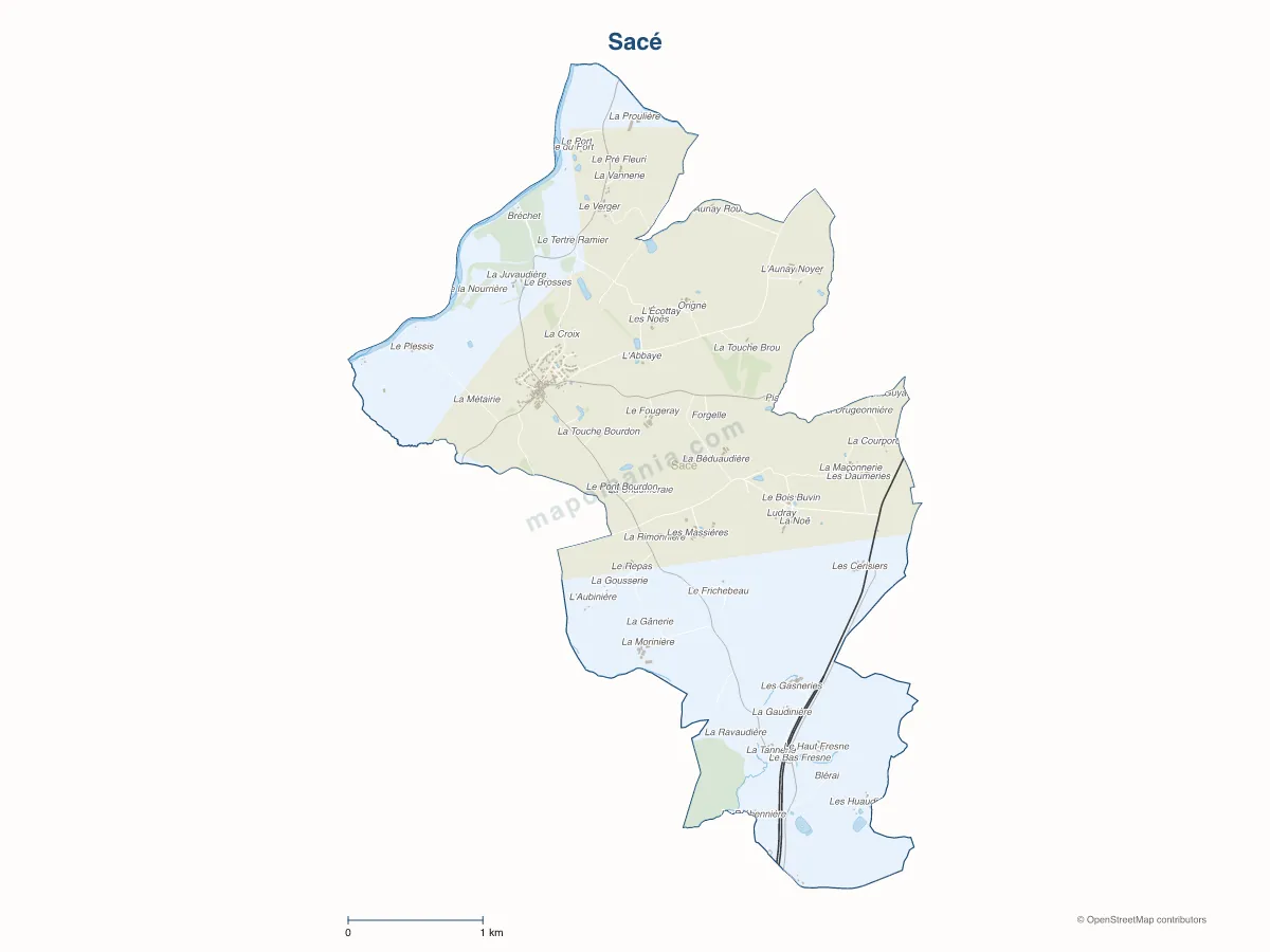 Carte de Sacé à personnaliser
