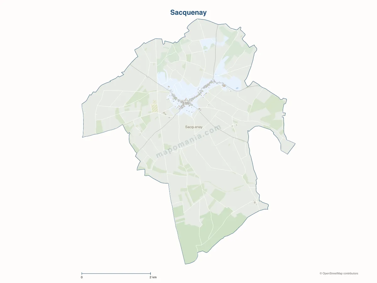 Carte de Sacquenay à personnaliser