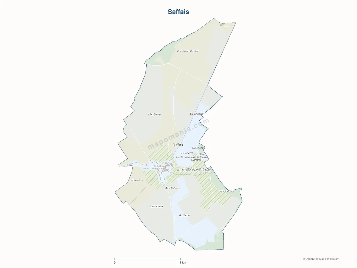 Carte de Saffais à personnaliser