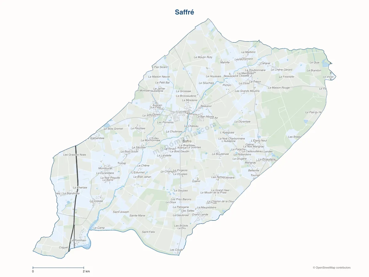 Carte de Saffré à personnaliser
