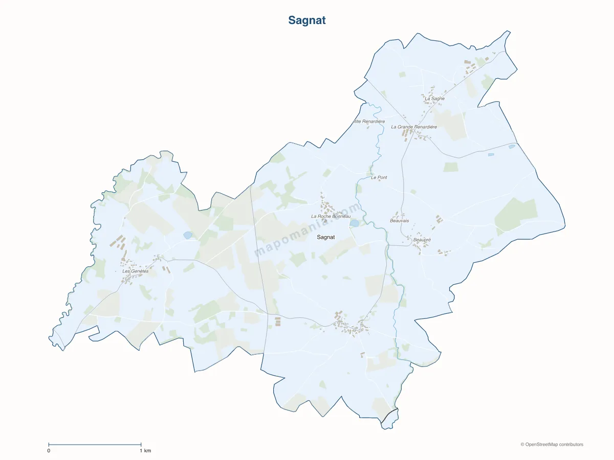 Carte de Sagnat à personnaliser