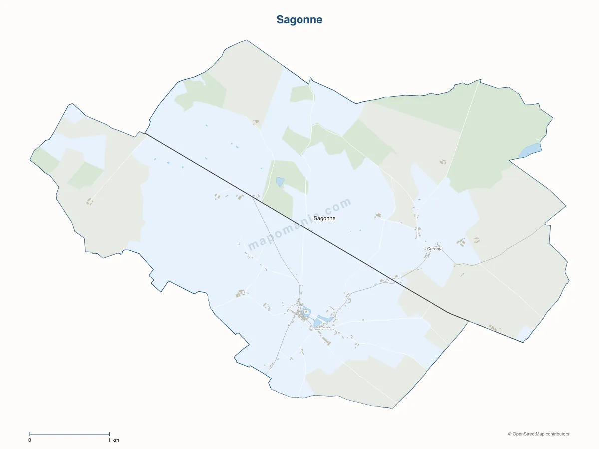 Carte de Sagonne à personnaliser