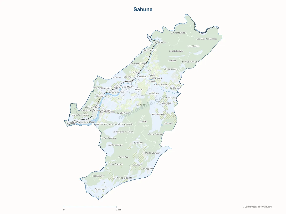 Carte de Sahune à personnaliser