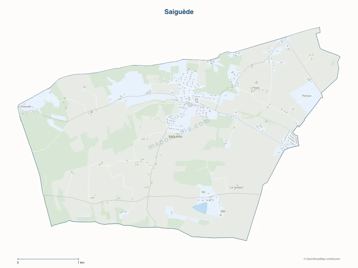 Carte de Saiguède à personnaliser
