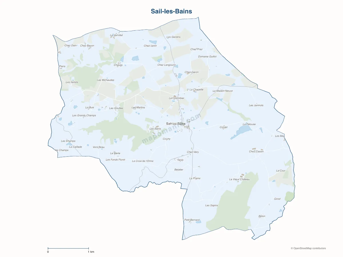 Carte de Sail-les-Bains à personnaliser