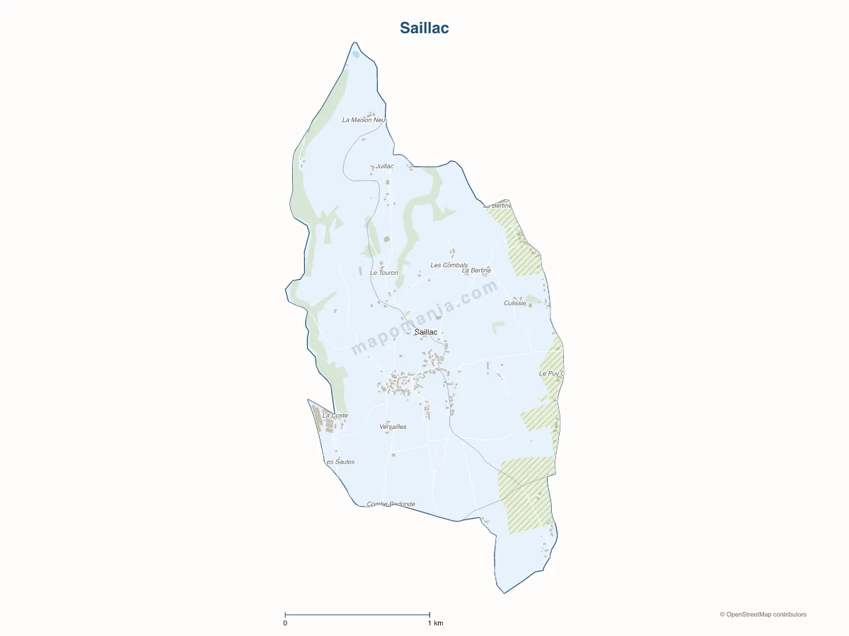 Carte de Saillac à personnaliser