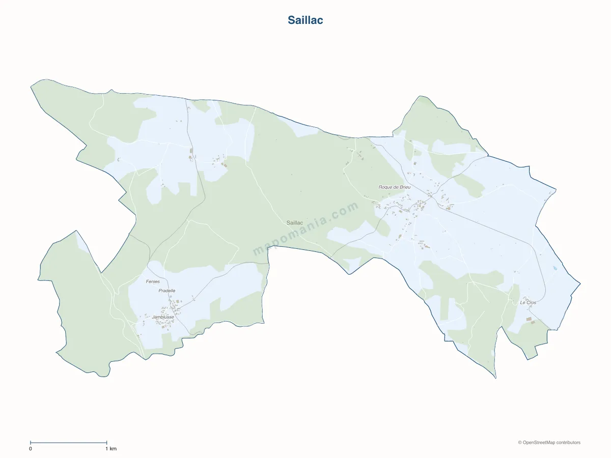 Carte de Saillac à personnaliser