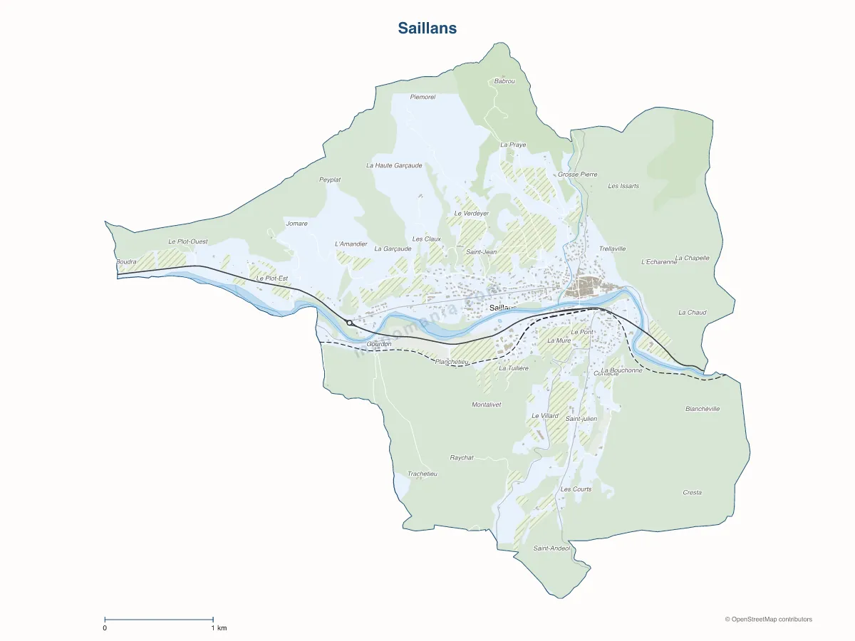 Carte de Saillans à personnaliser