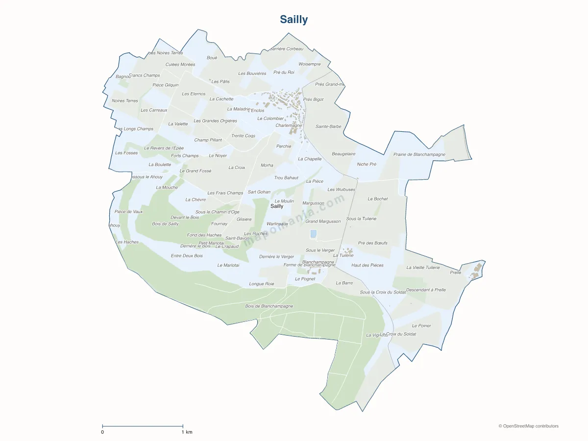 Carte de Sailly à personnaliser