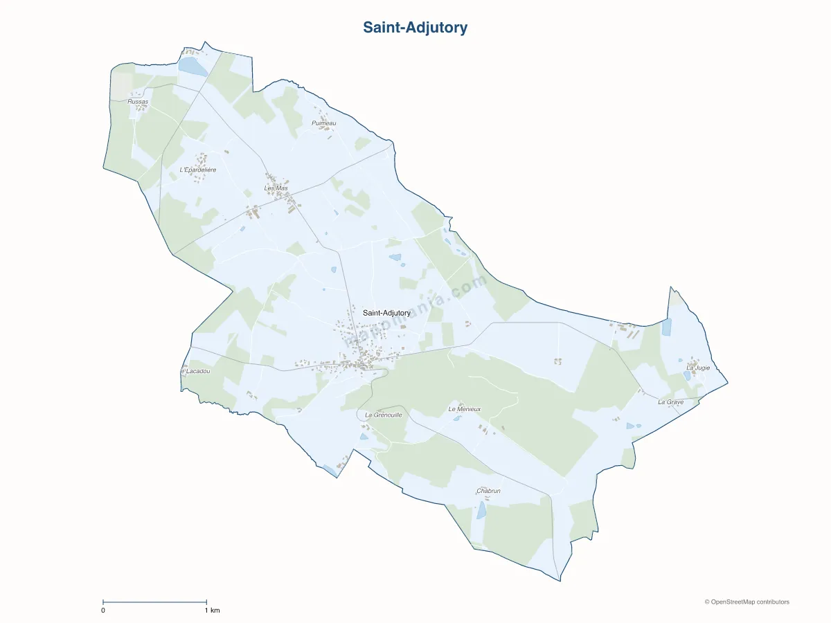 Carte de Saint-Adjutory à personnaliser