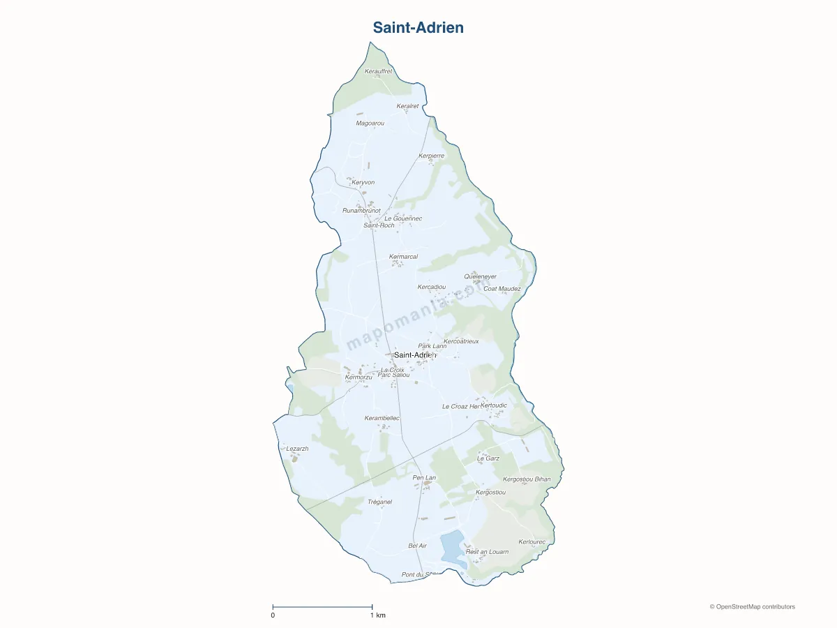 Carte de Saint-Adrien à personnaliser