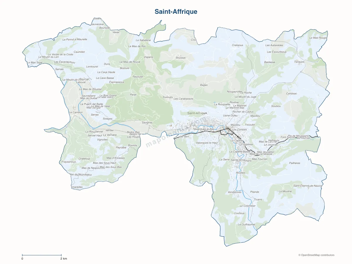 Carte de Saint-Affrique à personnaliser