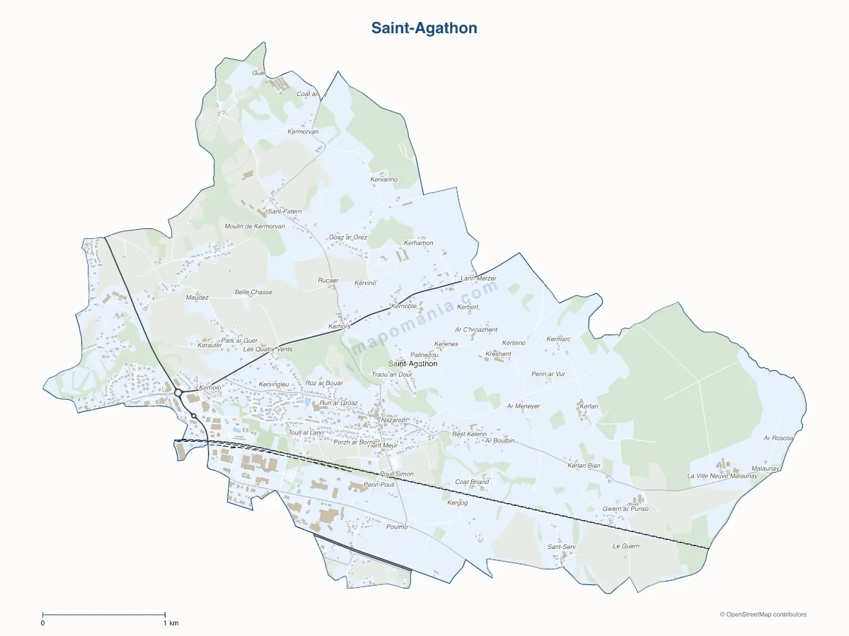 Carte de Saint-Agathon à personnaliser