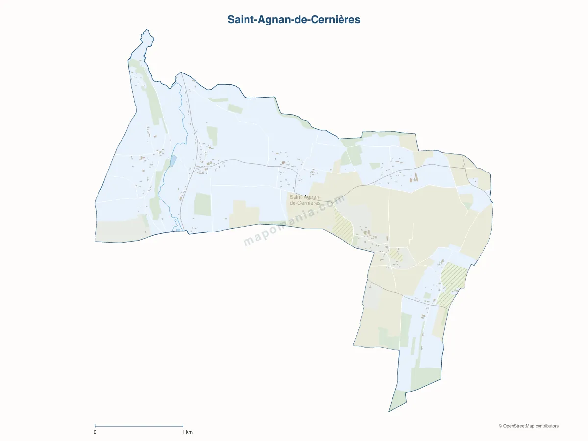 Carte de Saint-Agnan-de-Cernières à personnaliser