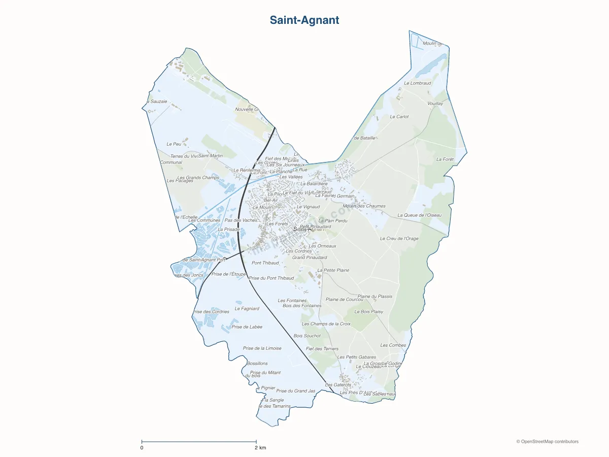 Carte de Saint-Agnant à personnaliser