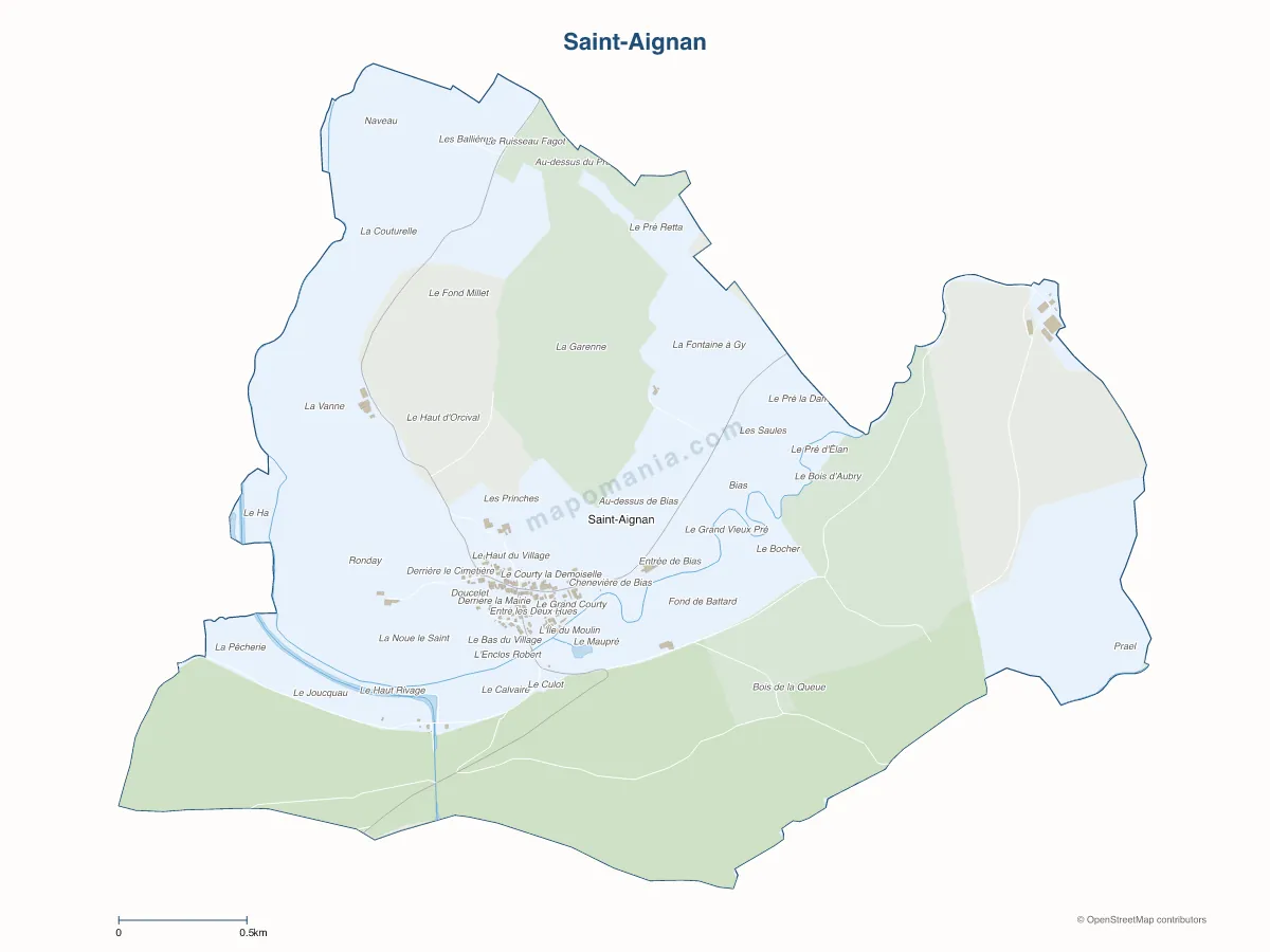 Carte de Saint-Aignan à personnaliser