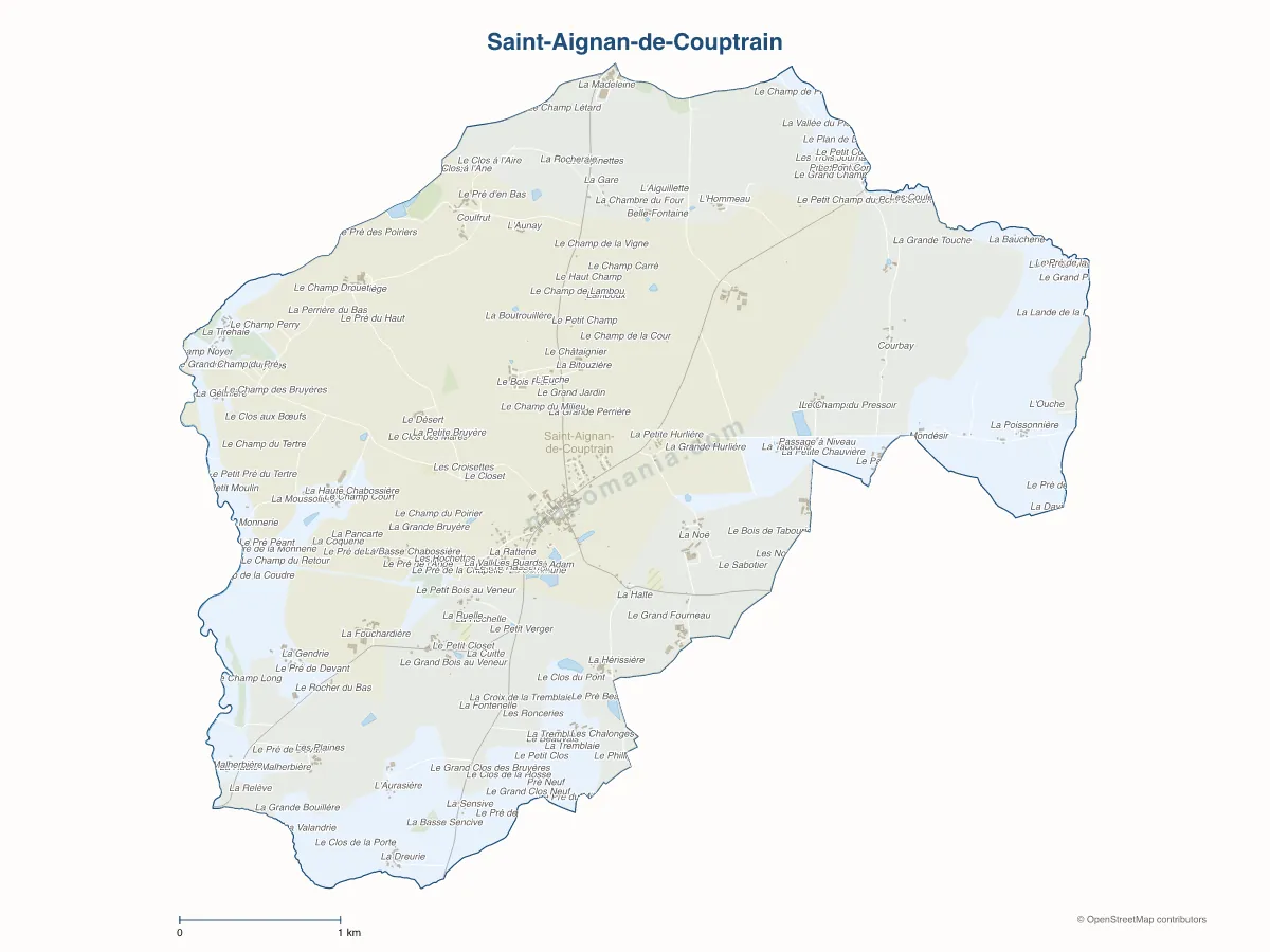 Carte de Saint-Aignan-de-Couptrain à personnaliser