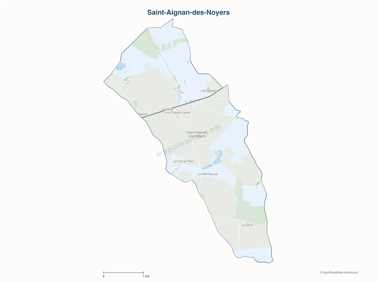 Carte de Saint-Aignan-des-Noyers à personnaliser